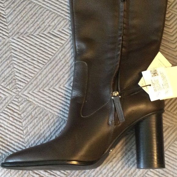 Zara 6.5 eu 37 brown leather high heel over the knee boots - Picture 11 of 13